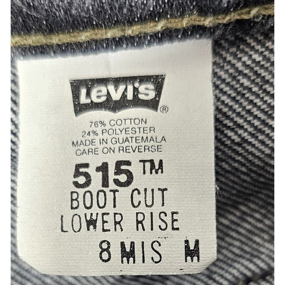 Levi 515 Women's 8 MIS M Black Boot Cut Lower Rise (30x31) Denim Jeans Vintage - Picture 5 of 5